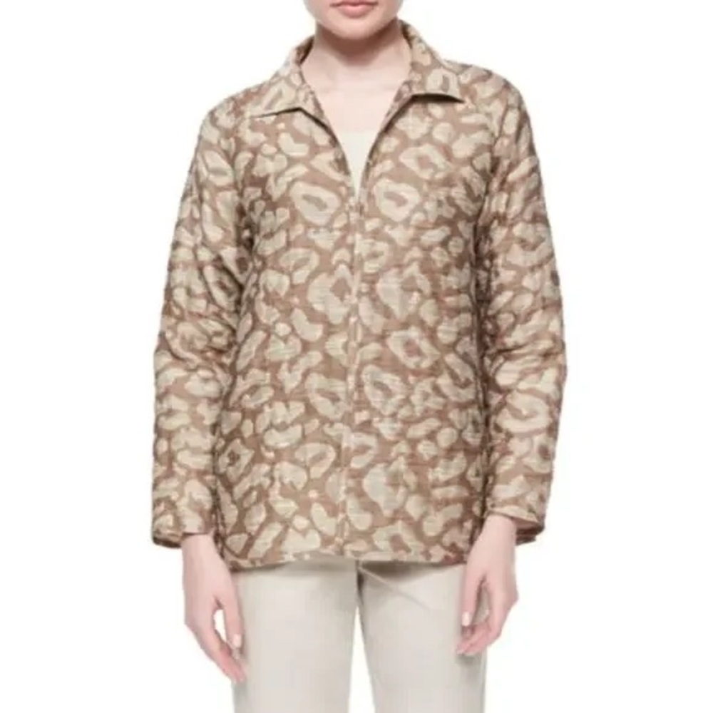 Lafayette 148 Animal Print Zineb Jacket Topper Medium